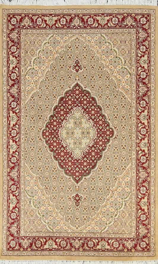 100% Vegetable Dye Tabriz Mahi Oriental Area Rug 4x6