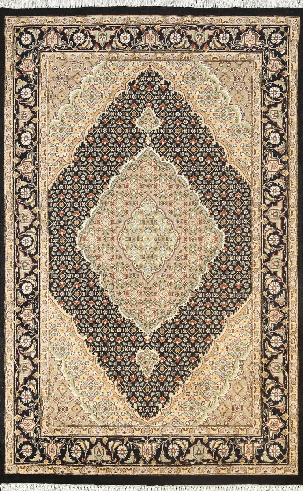 100% Vegetable Dye Tabriz Mahi Oriental Area Rug 4x6