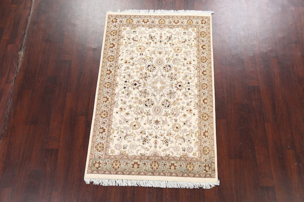 100% Vegetable Dye Floral Tabriz Oriental Area Rug 4x6