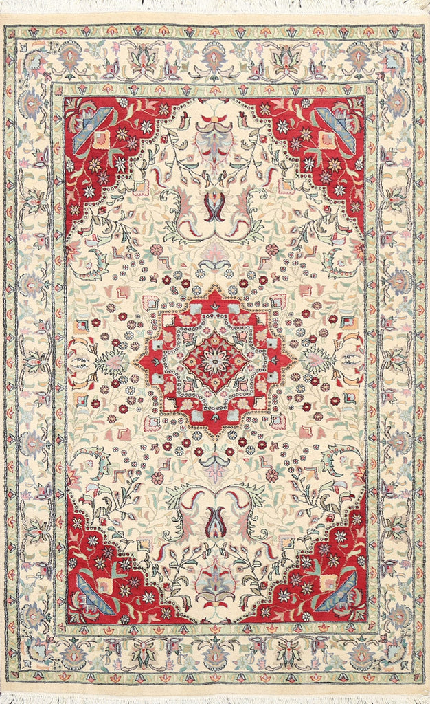 100% Vegetable Dye Tabriz Oriental Area Rug 4x6