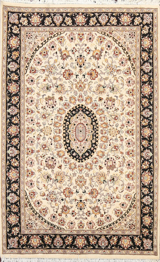 100% Vegetable Dye Tabriz Oriental Area Rug 4x6