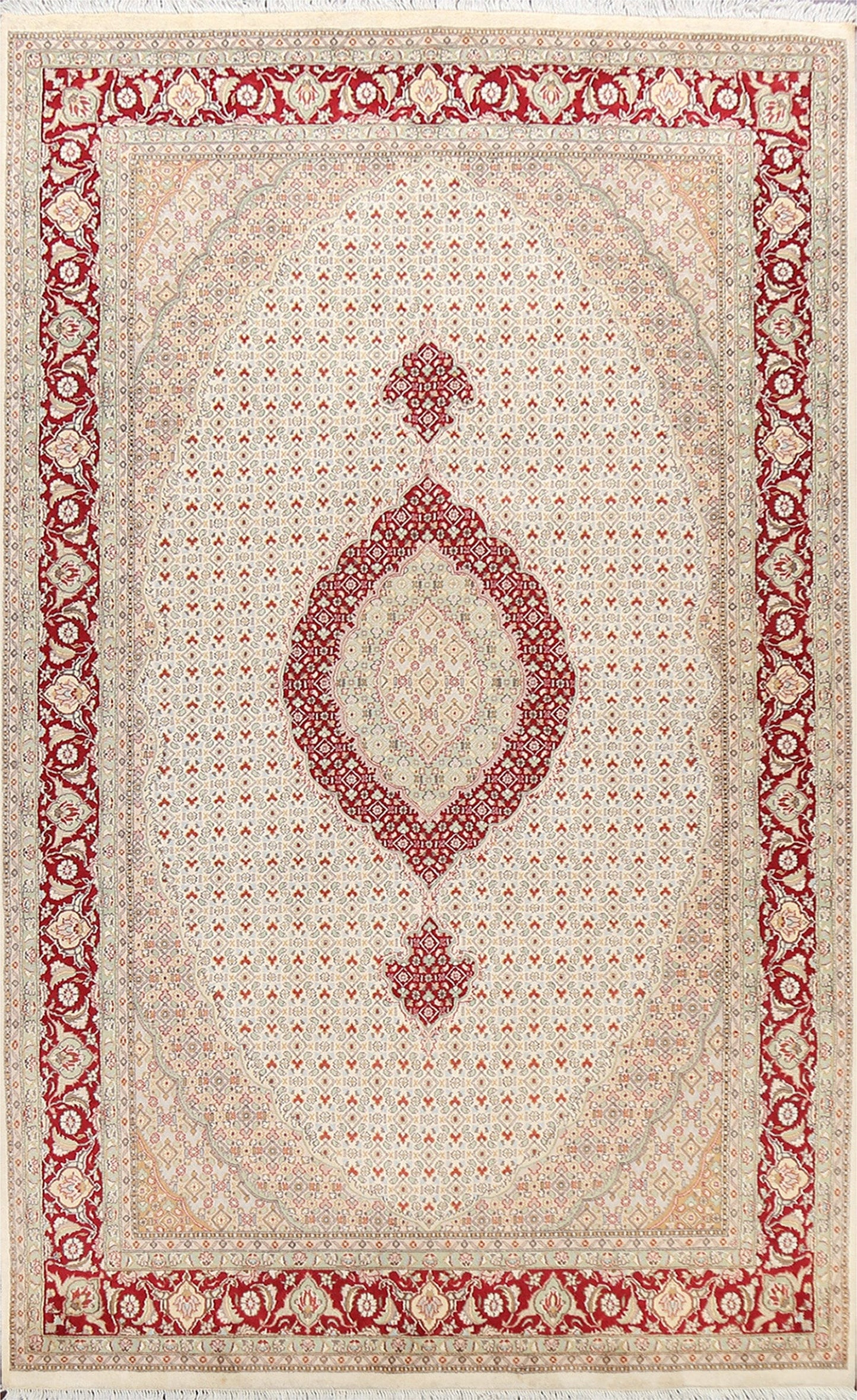 100% Vegetable Dye Tabriz Mahi Oriental Area Rug 6x10