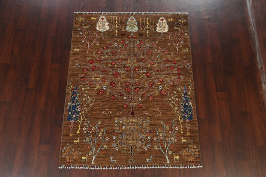 Floral Kazak Oriental Area Rug 5x6