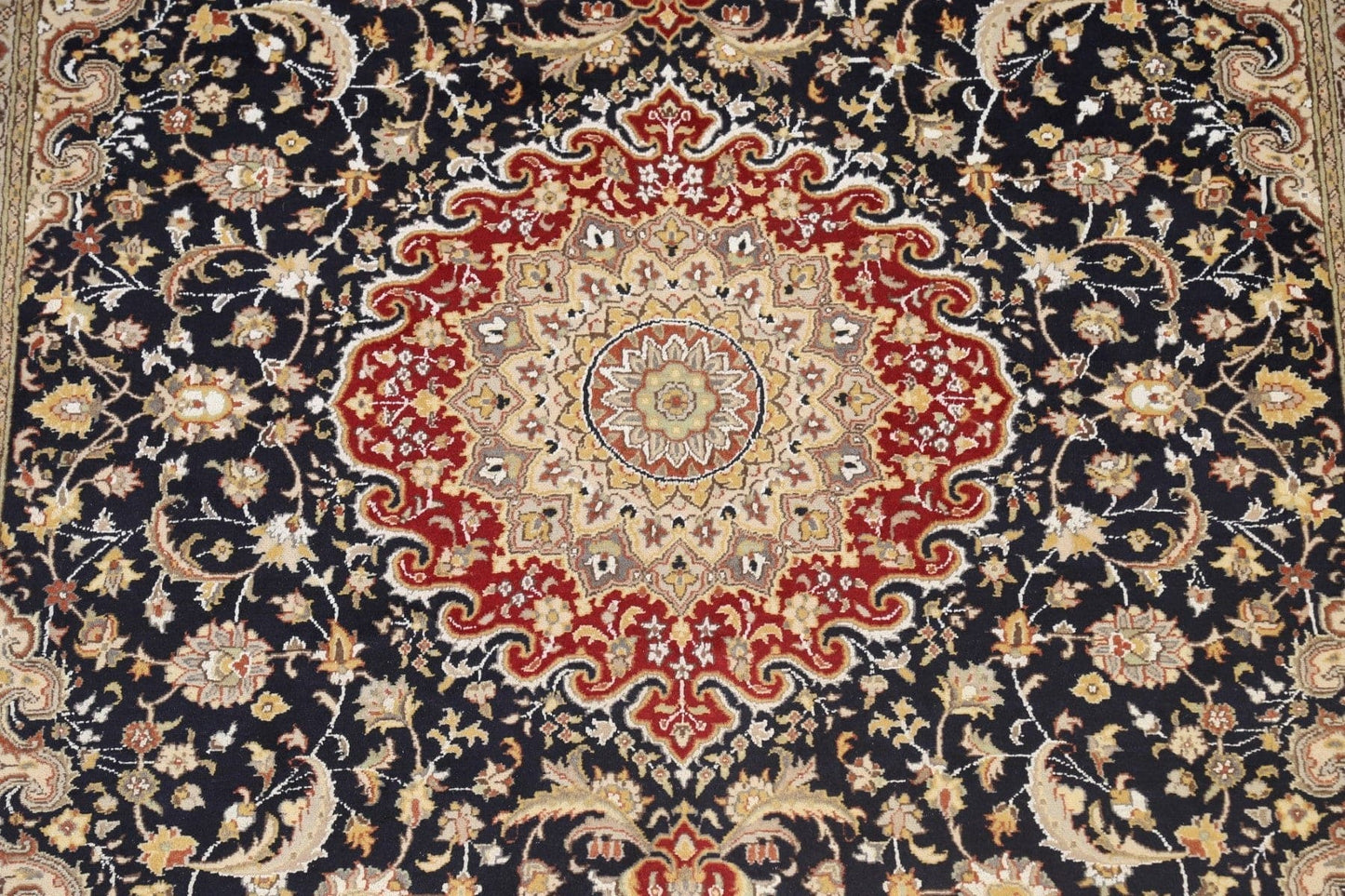 Vegetable Dye Floral Tabriz Oriental Area Rug 6x9