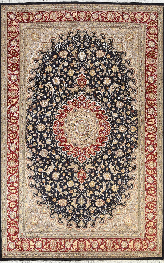 Vegetable Dye Floral Tabriz Oriental Area Rug 6x9