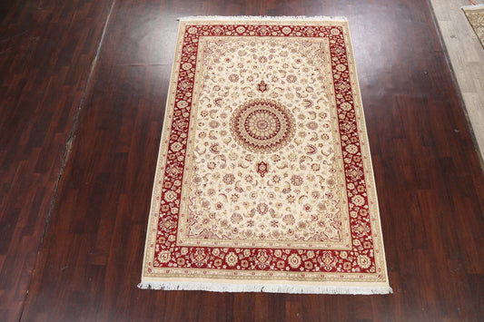 100% Vegetable Dye Floral Tabriz Oriental Area Rug 6x9