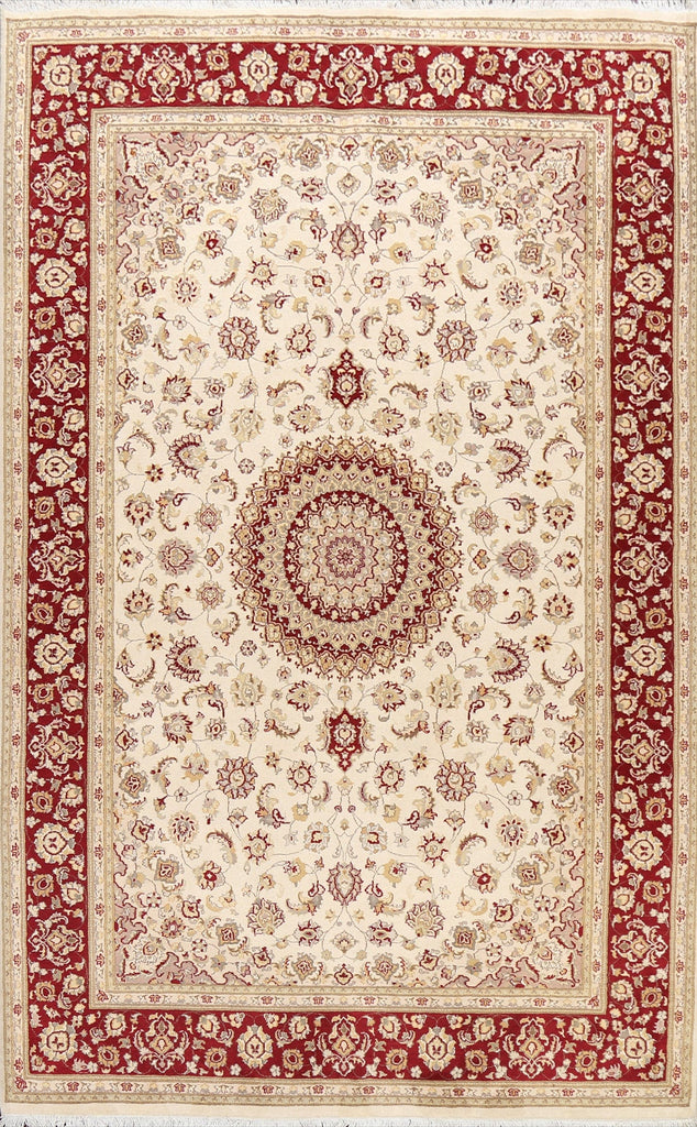 100% Vegetable Dye Floral Tabriz Oriental Area Rug 6x9