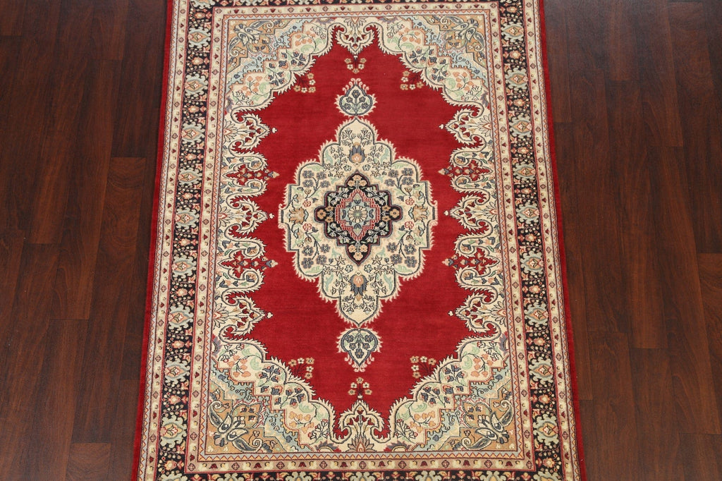 Vegetable Dye Geometric Tabriz Oriental Area Rug 5x7