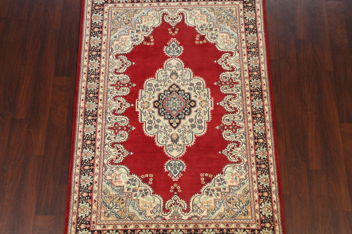 Vegetable Dye Geometric Tabriz Oriental Area Rug 5x7