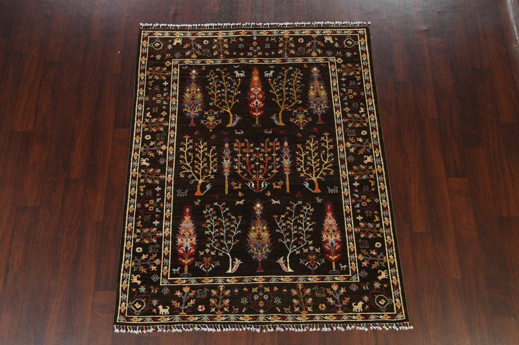 Pictorial Kazak Oriental Area Rug 5x6