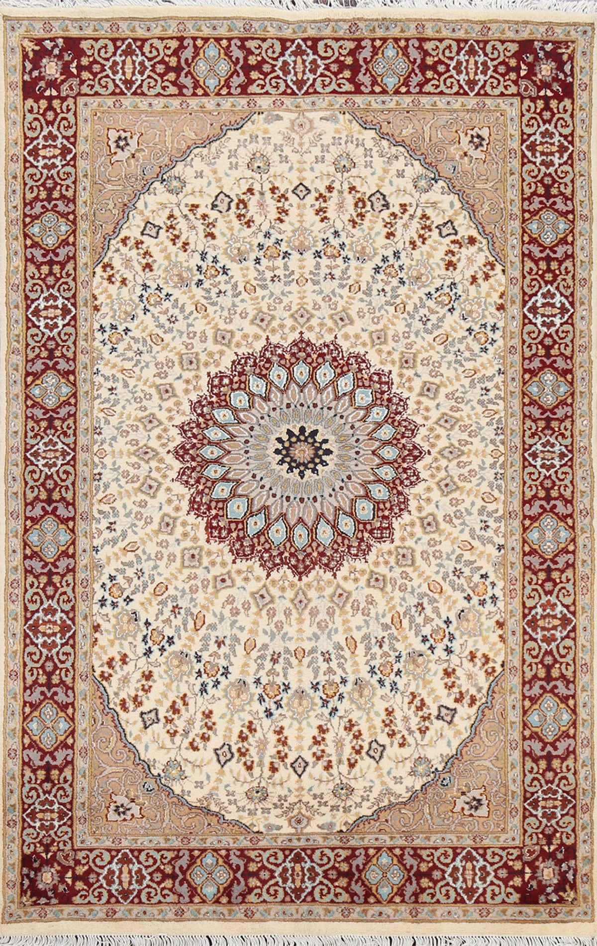 Vegetable Dye Geometric Tabriz Oriental Area Rug 5x7