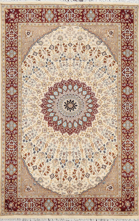 Vegetable Dye Geometric Tabriz Oriental Area Rug 5x7