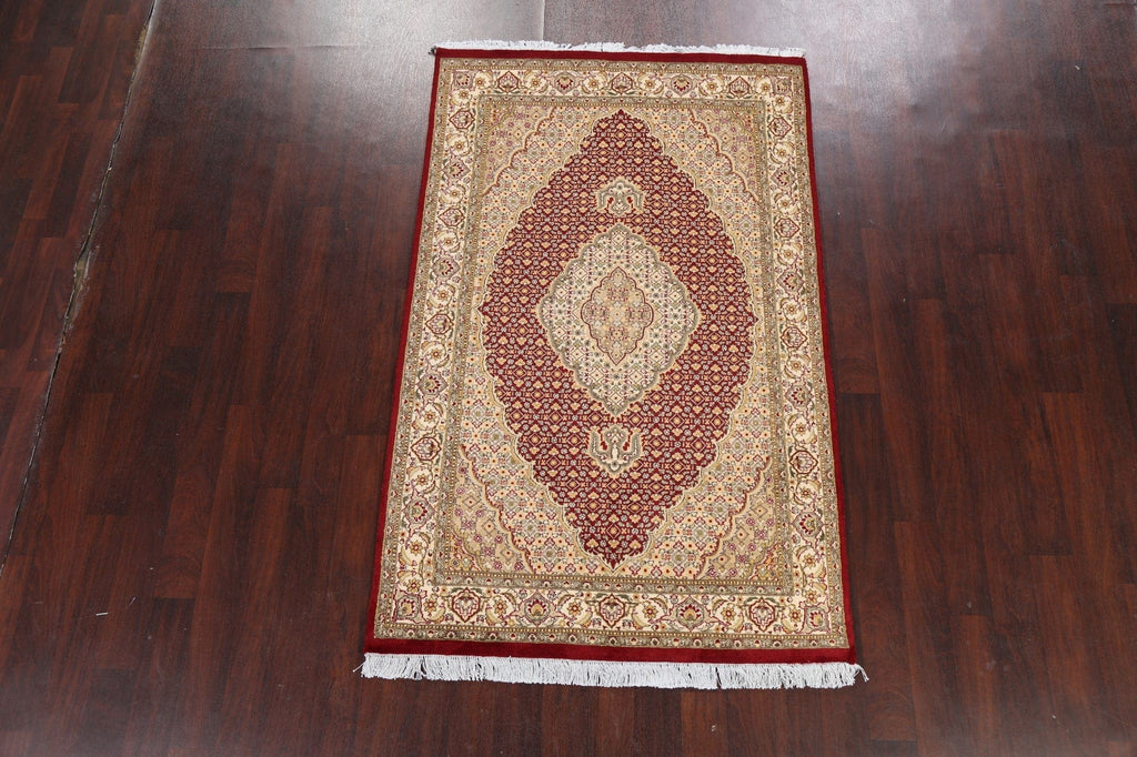 Vegetable Dye Geometric Tabriz Mahi Oriental Area Rug 4x7