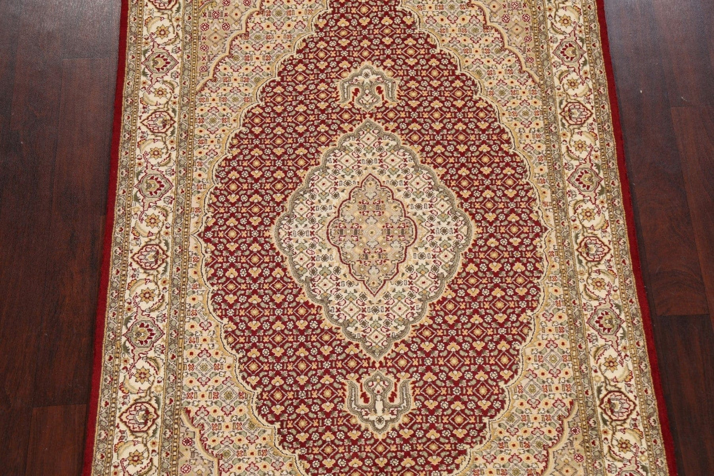 Vegetable Dye Geometric Tabriz Mahi Oriental Area Rug 4x7