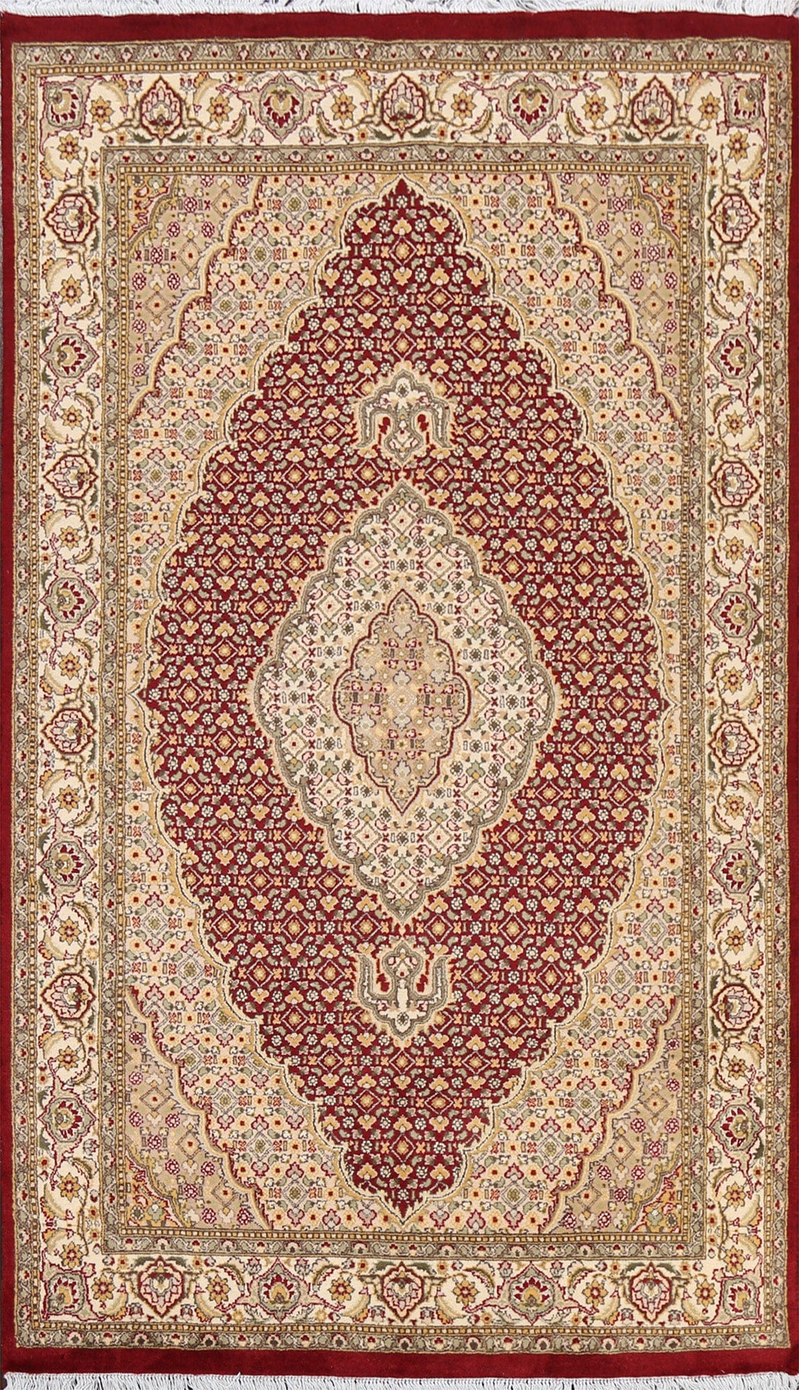 Vegetable Dye Geometric Tabriz Mahi Oriental Area Rug 4x7