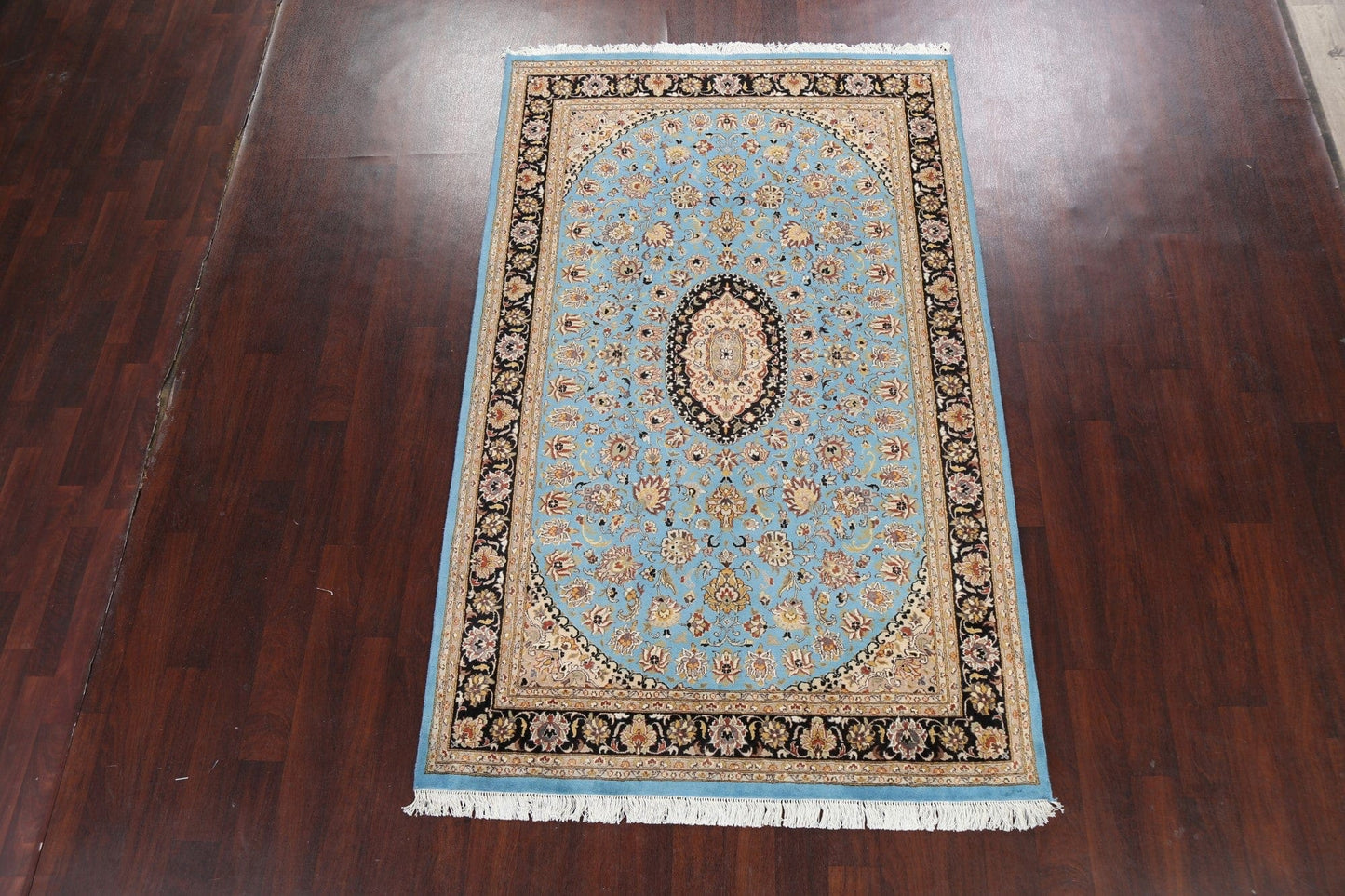 Vegetable Dye Floral Tabriz Oriental Area Rug 5x8