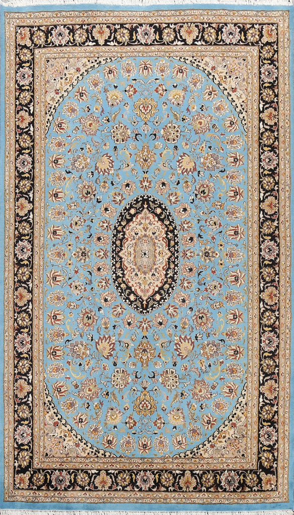 Vegetable Dye Floral Tabriz Oriental Area Rug 5x8