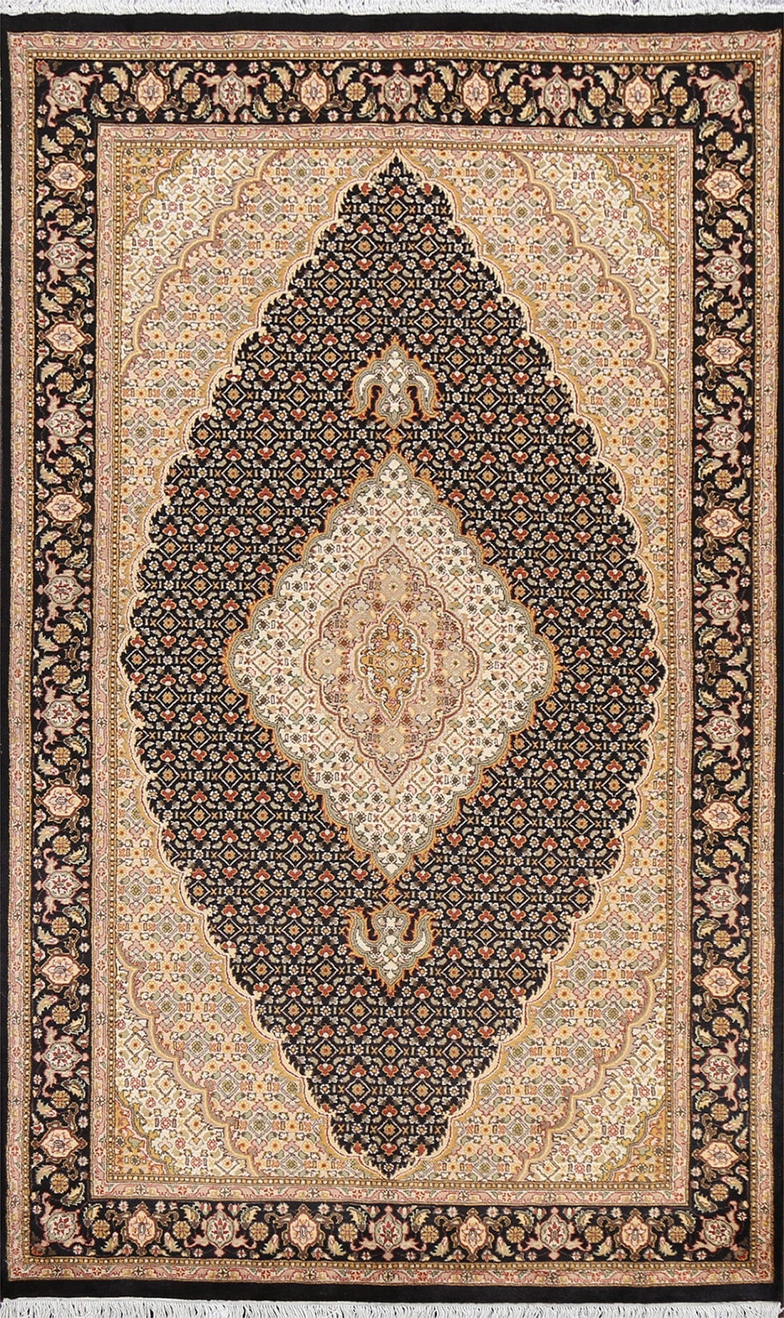 Vegetable Dye Geometric Tabriz Mahi Oriental Area Rug 5x8