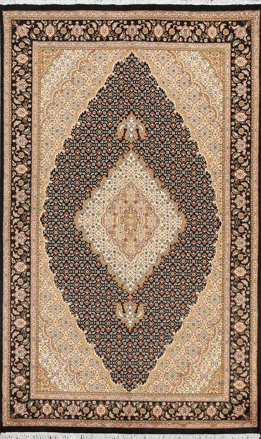 Vegetable Dye Geometric Tabriz Mahi Oriental Area Rug 5x8