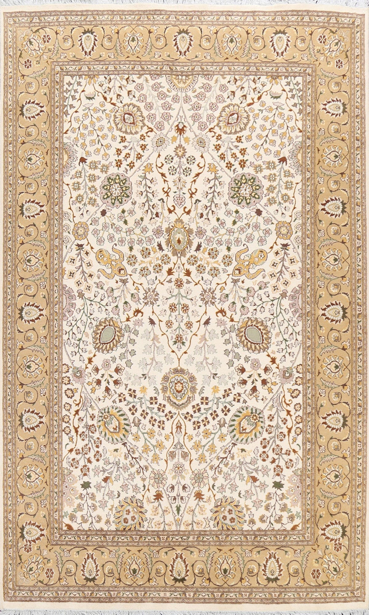 Vegetable Dye Floral Tabriz Oriental Area Rug 6x9