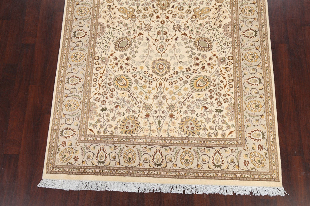 Vegetable Dye Floral Tabriz Oriental Area Rug 6x9