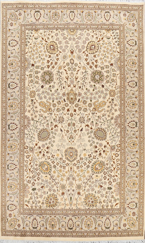 Vegetable Dye Floral Tabriz Oriental Area Rug 6x9