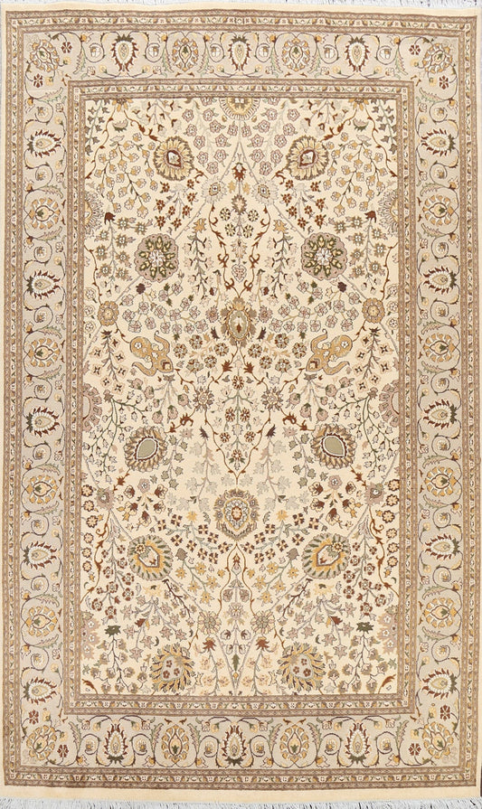 Vegetable Dye Floral Tabriz Oriental Area Rug 6x9