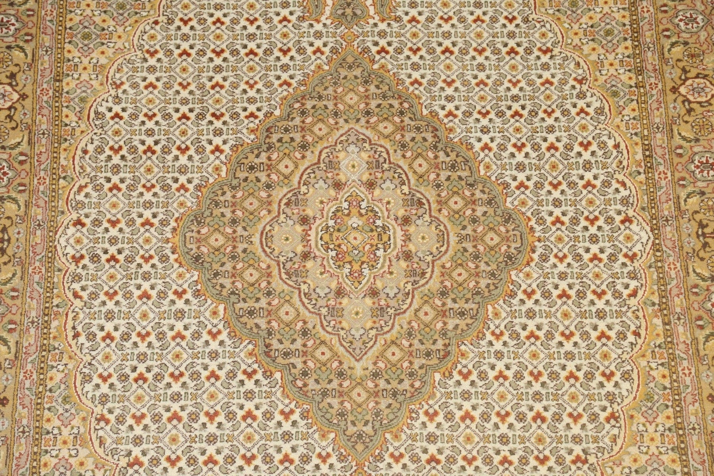 100% Vegetable Dye Tabriz Mahi Oriental Area Rug 5x8