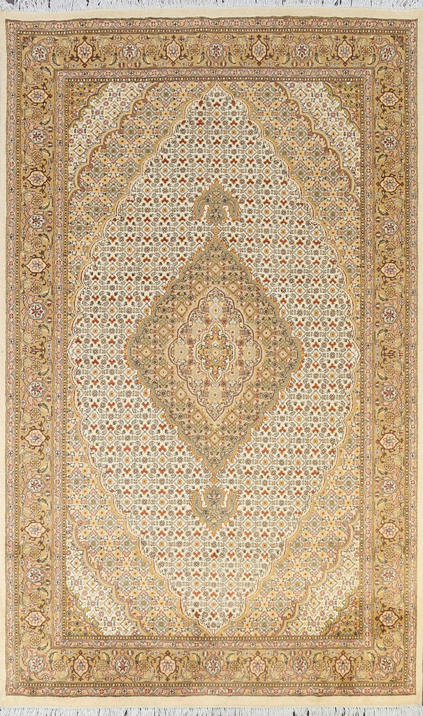 100% Vegetable Dye Tabriz Mahi Oriental Area Rug 5x8