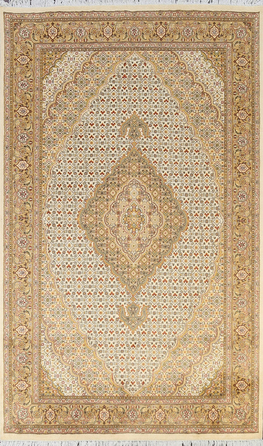 100% Vegetable Dye Tabriz Mahi Oriental Area Rug 5x8