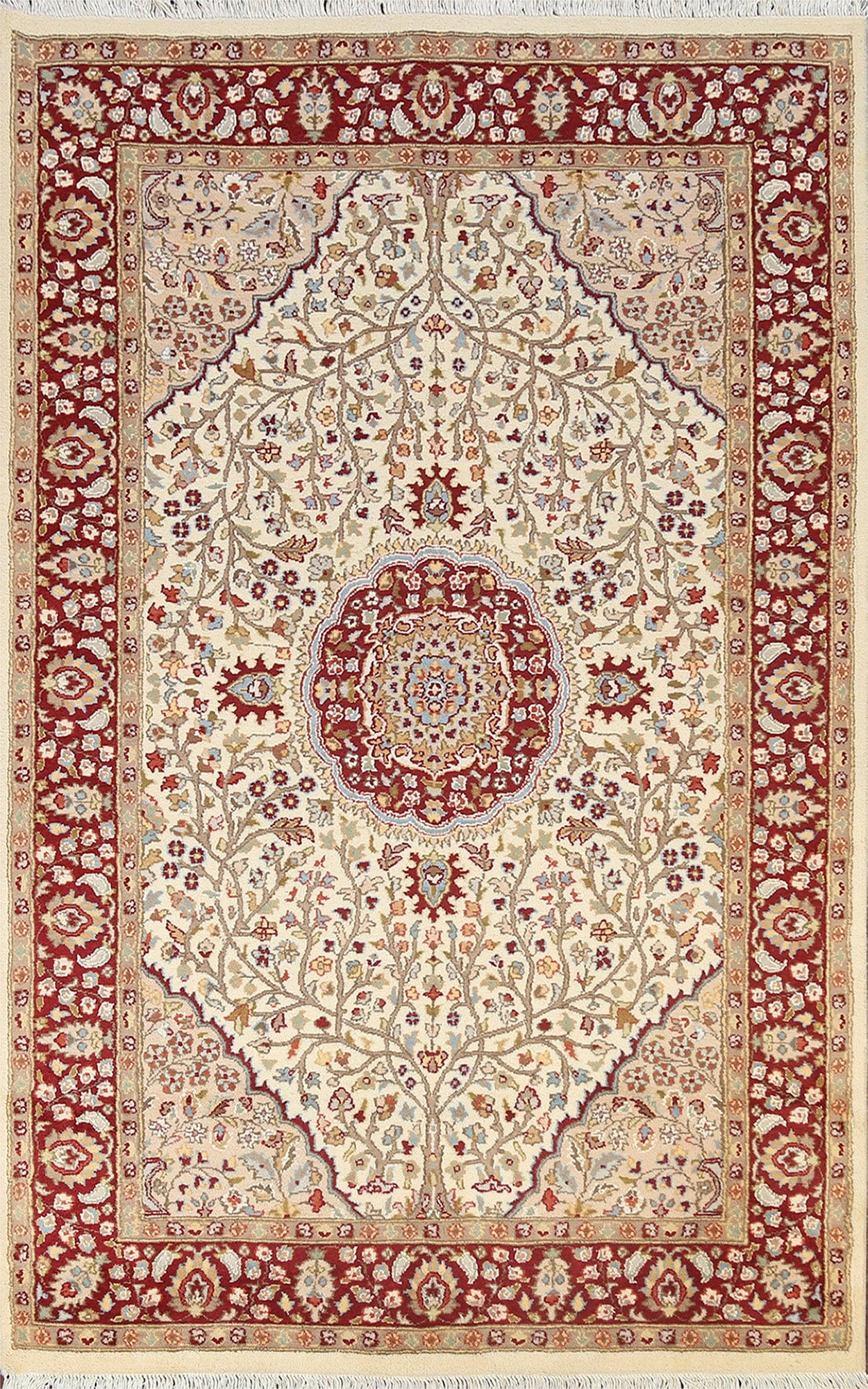 100% Vegetable Dye Tabriz Oriental Area Rug 5x8