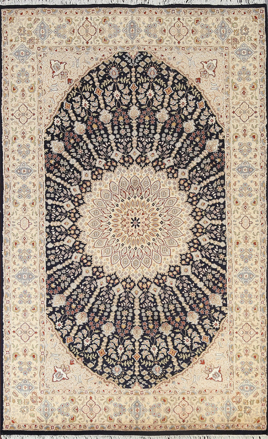 100% Vegetable Dye Geometric Tabriz Oriental Area Rug 5x8