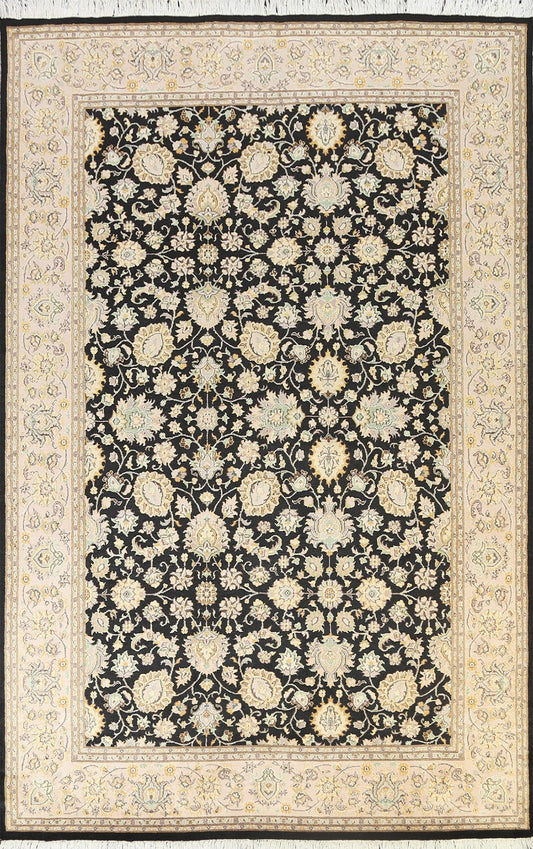 100% Vegetable Dye Floral Tabriz Oriental Area Rug 7x9