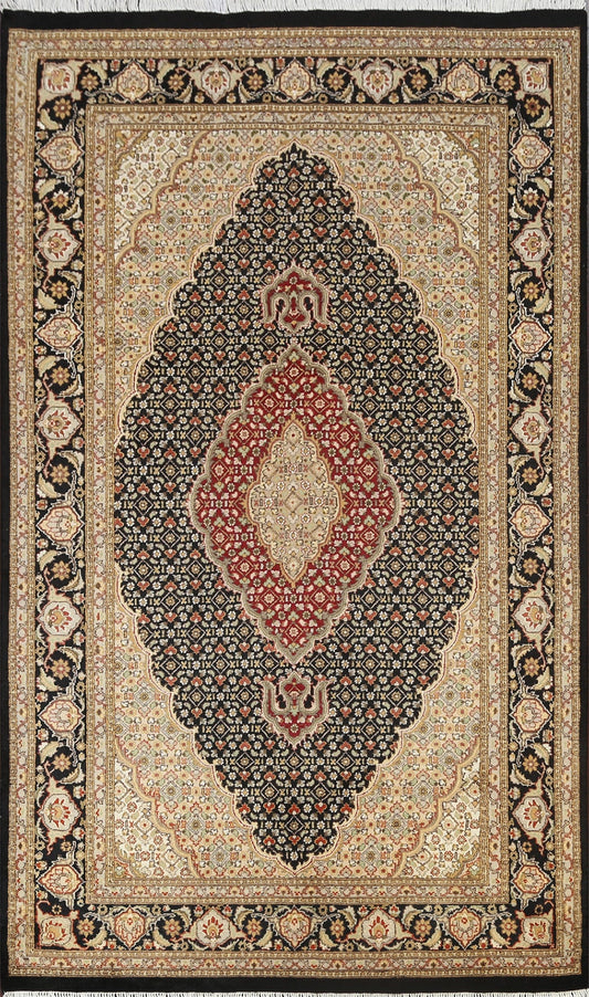 100% Vegetable Dye Tabriz Mahi Oriental Area Rug 5x8