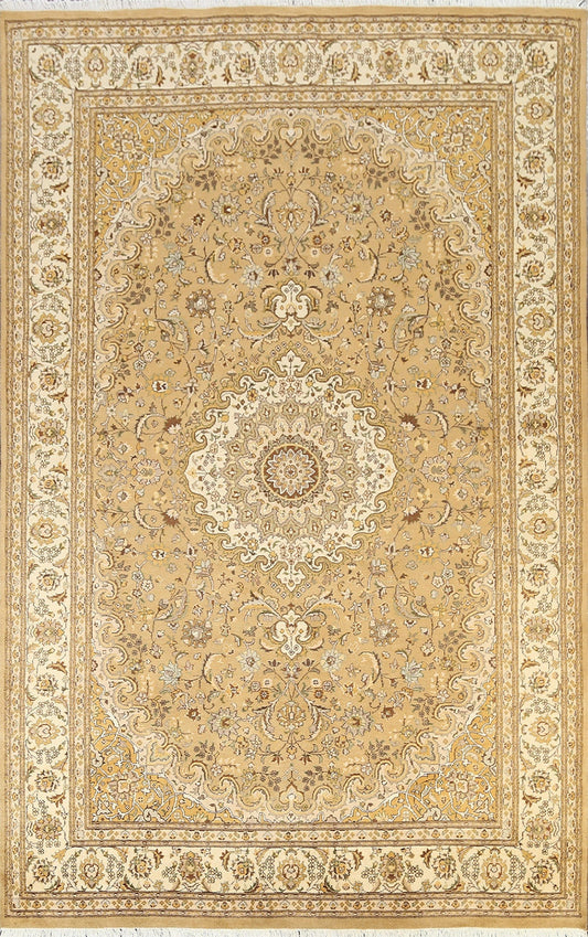 100% Vegetable Dye Tabriz Oriental Area Rug 6x9