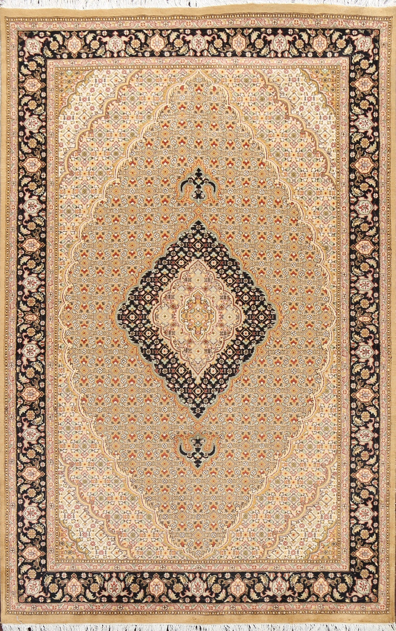 100% Vegetable Dye Tabriz Mahi Oriental Area Rug 5x8