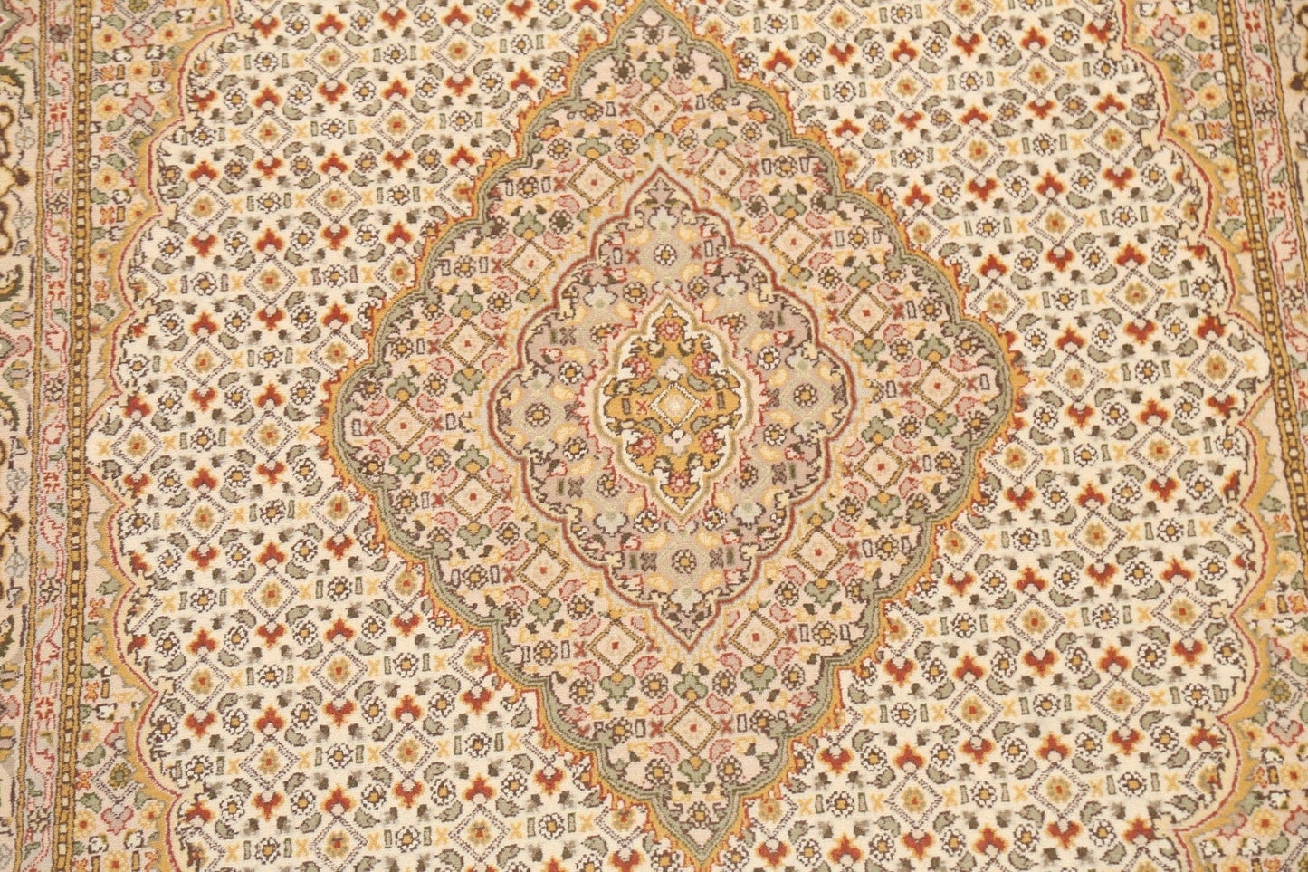 100% Vegetable Dye Tabriz Mahi Oriental Area Rug 5x9