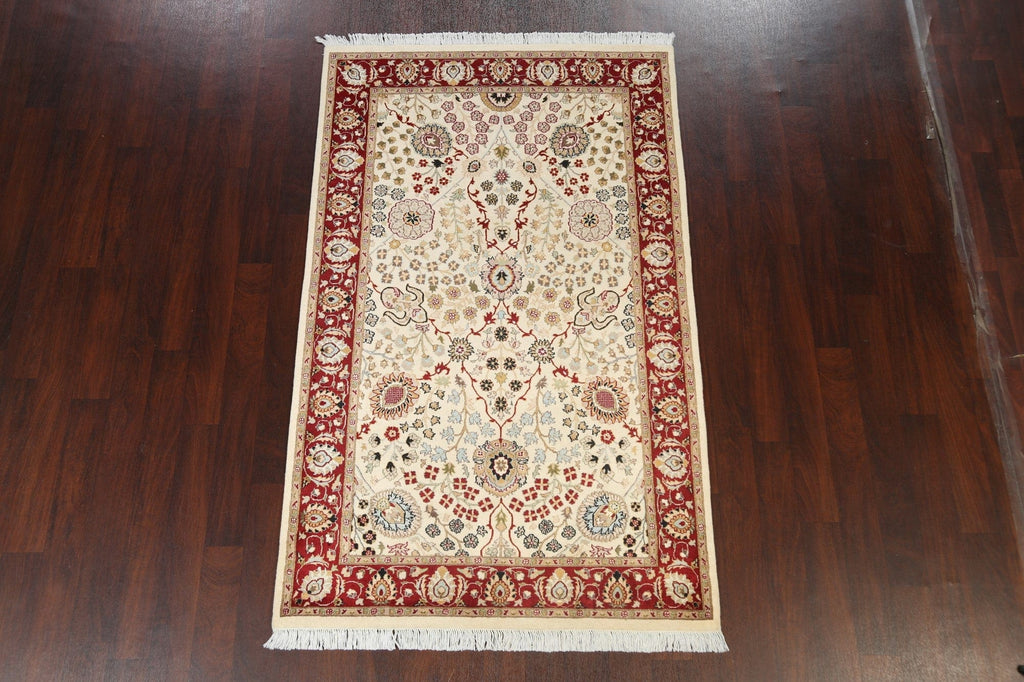 100% Vegetable Dye Floral Tabriz Oriental Area Rug 5x7