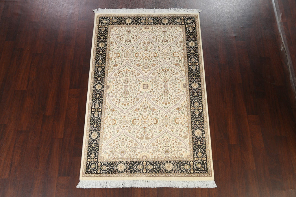 100% Vegetable Dye Floral Tabriz Oriental Area Rug 5x7