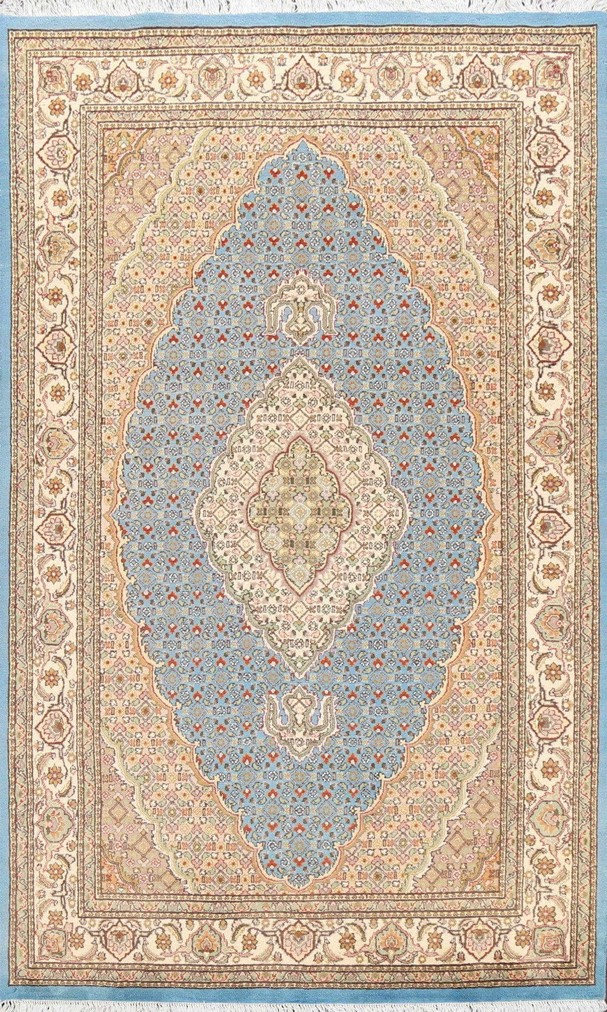 100% Vegetable Dye Tabriz Mahi Oriental Area Rug 5x7