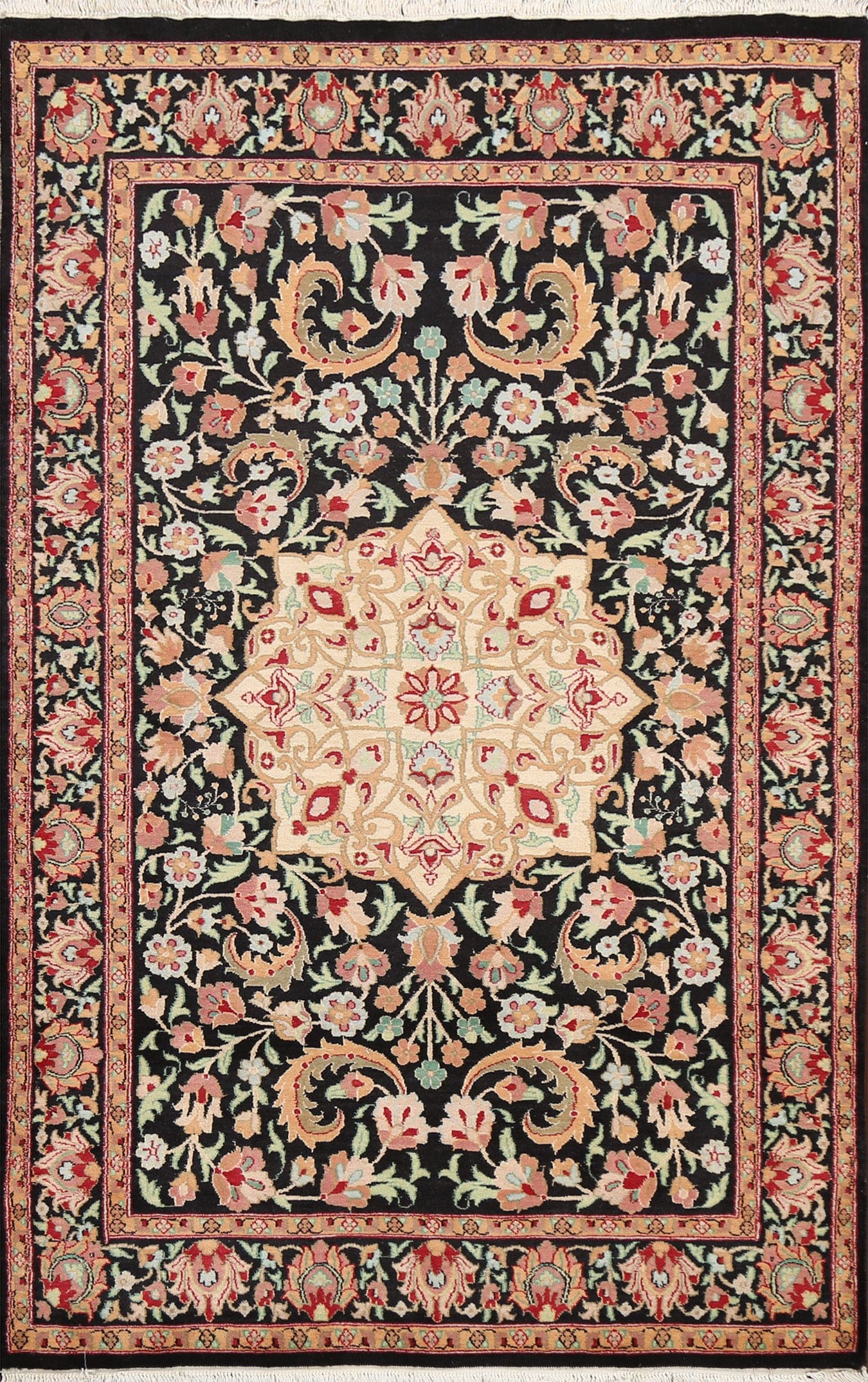 100% Vegetable Dye Tabriz Oriental Area Rug 4x6