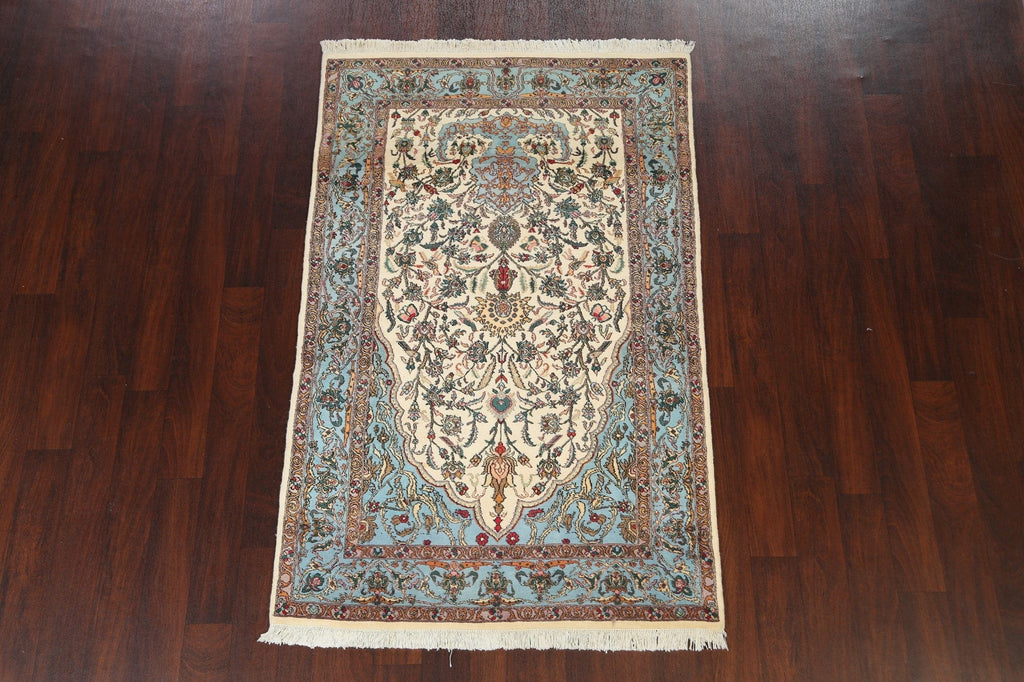 100% Vegetable Dye Floral Tabriz Oriental Area Rug 4x6