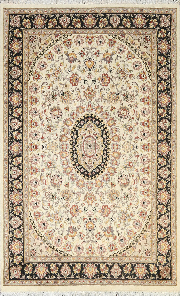 100% Vegetable Dye Floral Tabriz Oriental Area Rug 4x6