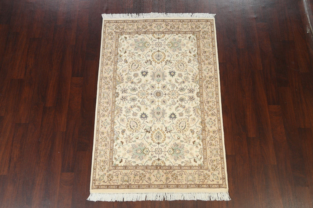 100% Vegetable Dye Floral Tabriz Oriental Area Rug 4x6