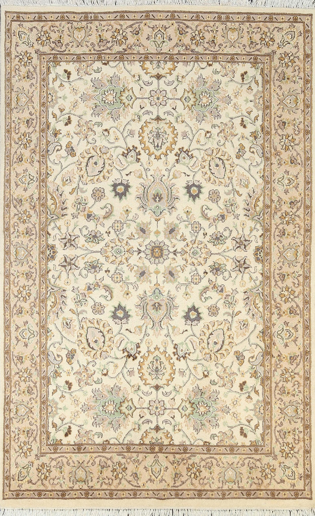 100% Vegetable Dye Floral Tabriz Oriental Area Rug 4x6