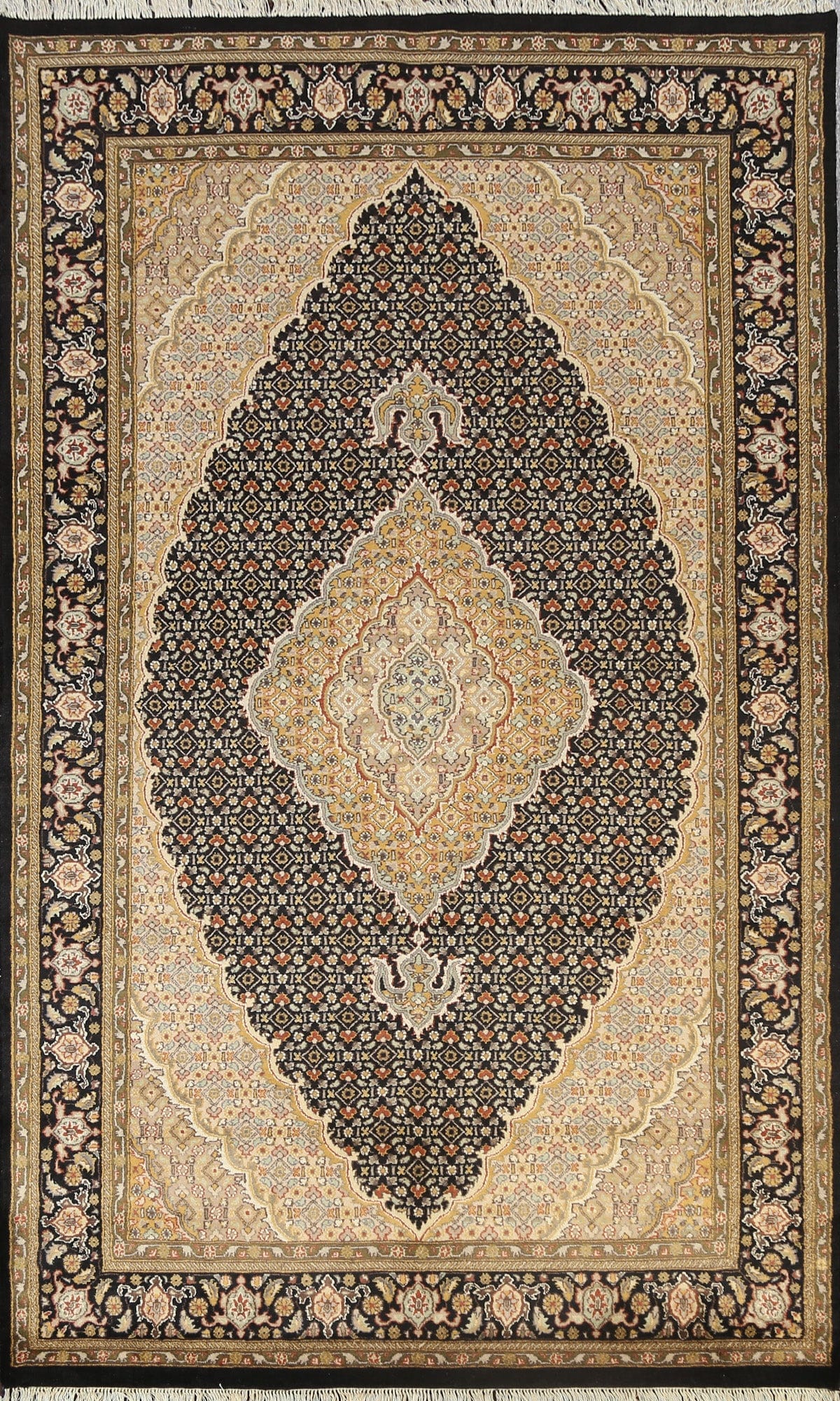 100% Vegetable Dye Tabriz Mahi Oriental Area Rug 5x8