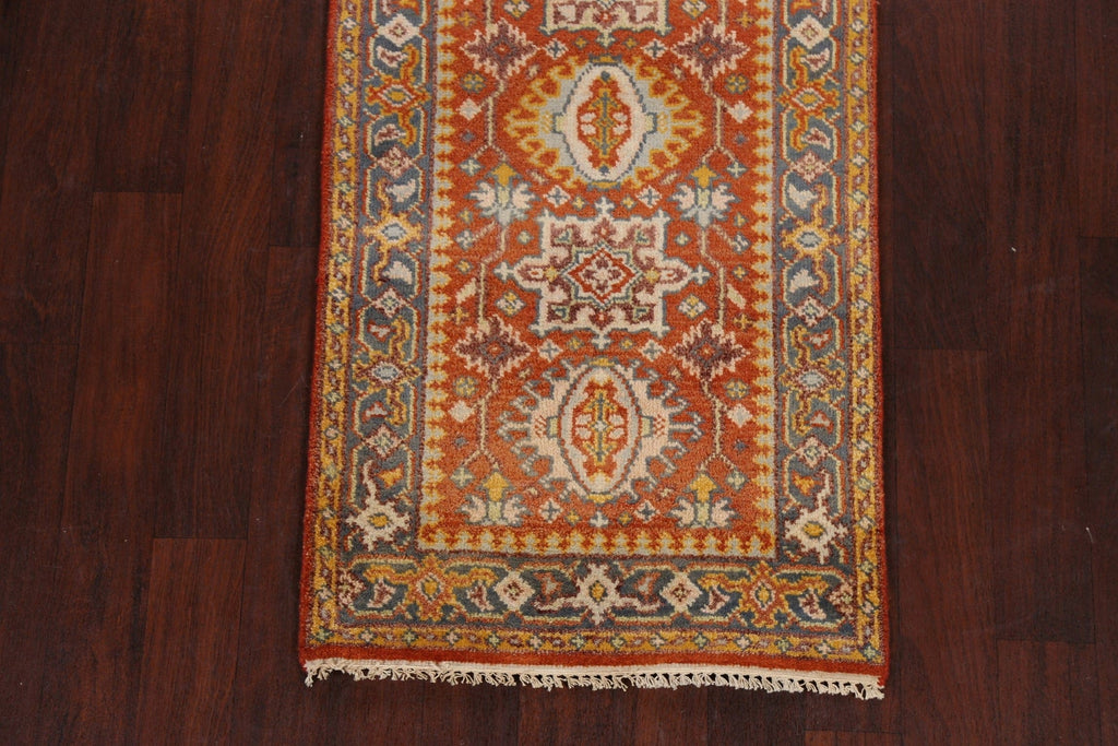 Geometric Indo Heriz Serapi Oriental Runner Rug 3x8