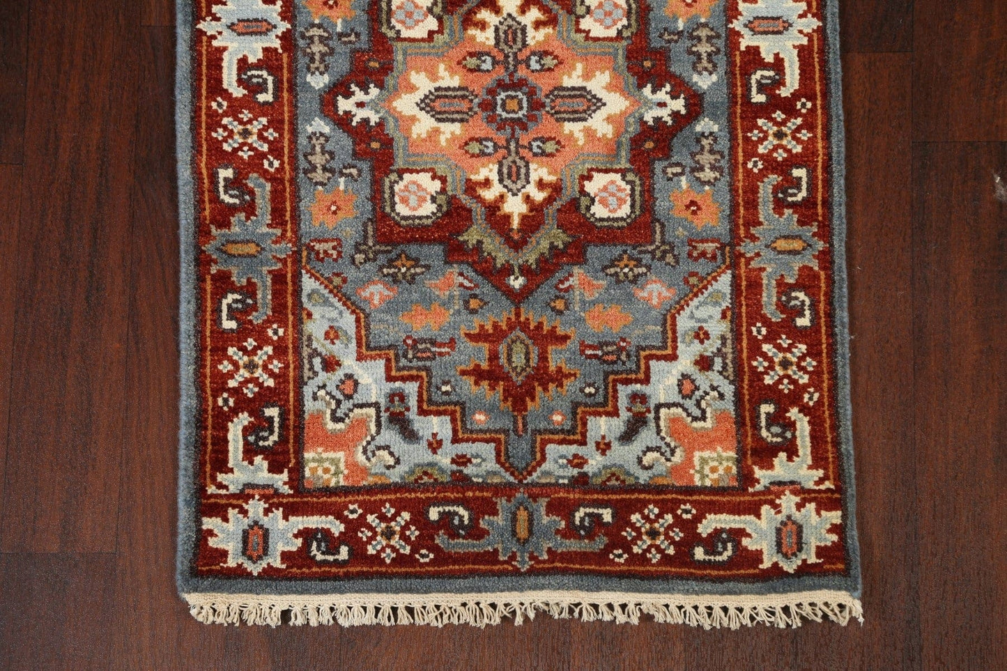 Geometric Indo Heriz Serapi Oriental Runner Rug 3x10