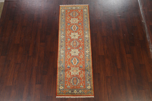 Geometric Indo Heriz Serapi Oriental Runner Rug 3x8