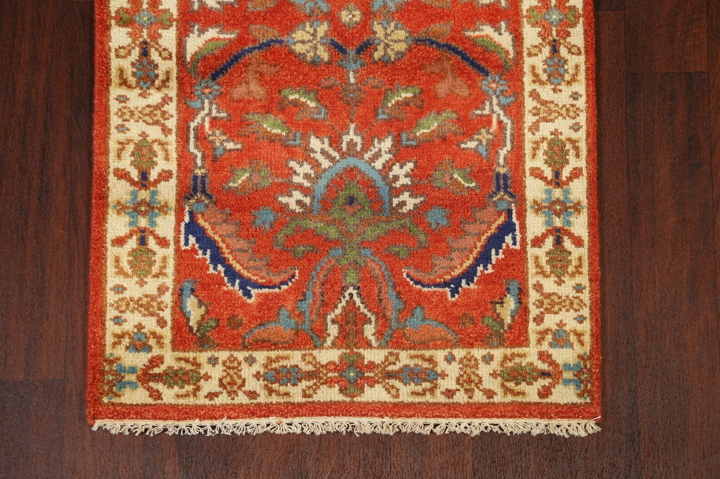 Floral Indo Heriz Serapi Oriental Runner Rug 3x8